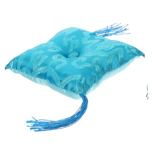 JEWEDECO ボウルパッド ネパール 仏教の音のボウルマット シンギングボウルマット サウンドボウル 仏壇マット ブッダサウンド ボウルプロテクターマット 仏教アクセサリー 布 Blue