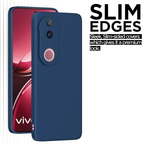 Image of Outlouders Back Cover for iQOO Z10R 5G / Vivo V50 5G / V50e 5G / Vivo T4R 5G | Camera Protection | Durable Soft Matte Silicone Bumper Case (Blue)