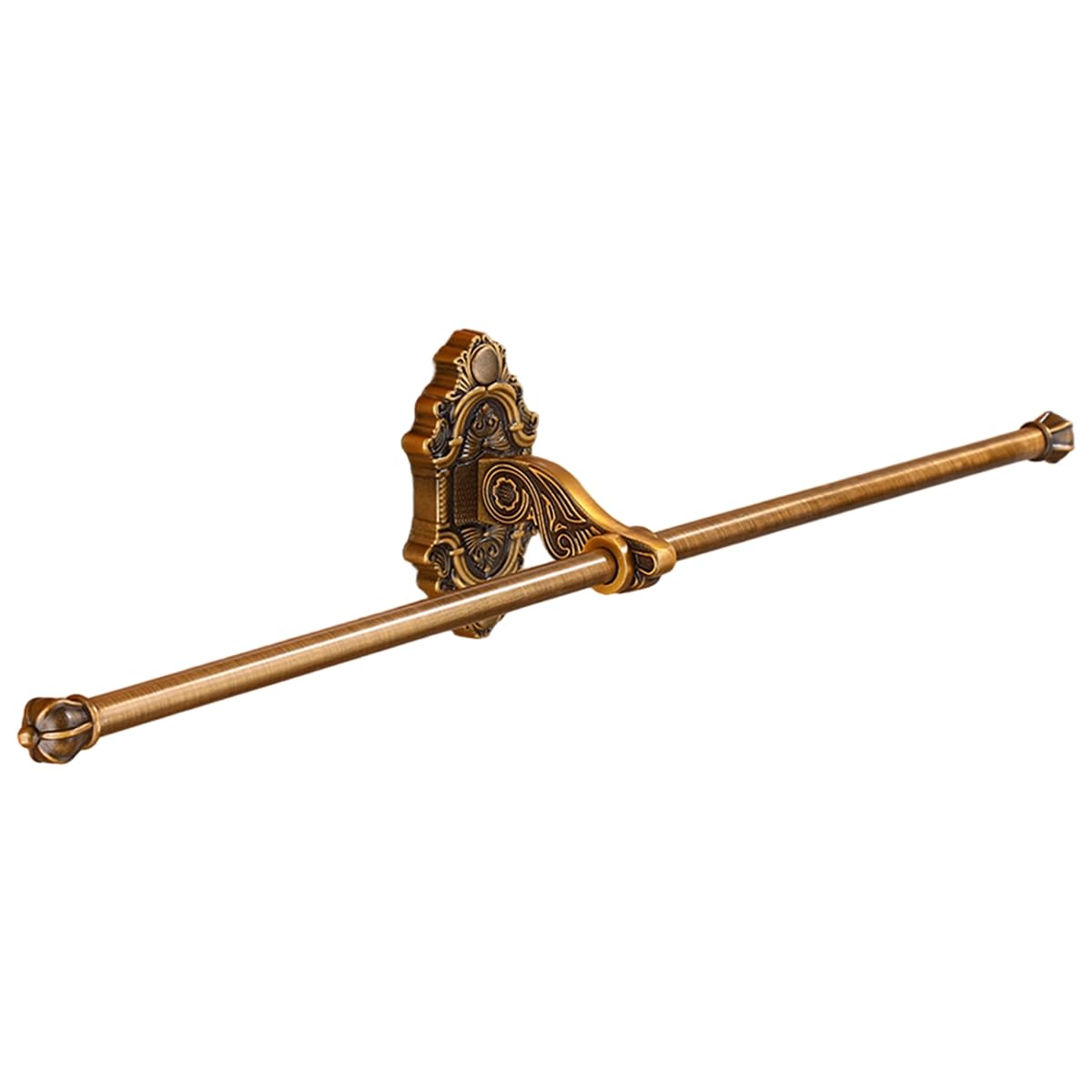 CTRLZS Foldable Brass Bath Towel Rack Antique Style Double Towel Shelf with Hooks Bathroom Accessories Active Towel Holder