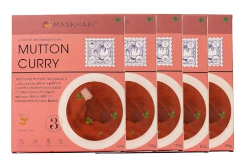 Image of Maskhari Ready To Eat Mutton Curry Paste 150g (Pack of 5) | Ready to Eat Indian Food In Minutes Maharashtrian Taste No Preservatives or Artificial Color | Instant Meal for Travel & Busy Life Style