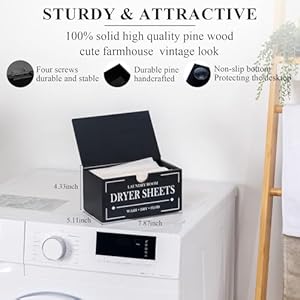 Dryersheetholderblackdryersheetcontainerwithlidwoodenlaundryroomorganizationandstoragerusticfarmhousedryersheetdispenserforlaundryroomdecorfabricsoftenercontainers Urban Country Home Decor Dryer sheet holder black dryer sheet container with lidwooden laundry room organization and storagerustic farmhouse dryer sheet dispenser for laundry room decorfabric softener containers urban country home decor