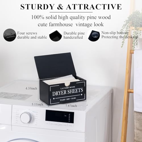 Dryersheetholderblackdryersheetcontainerwithlidwoodenlaundryroomorganizationandstoragerusticfarmhousedryersheetdispenserforlaundryroomdecorfabricsoftenercontainers Urban Country Home Decor Dryer sheet holder black dryer sheet container with lidwooden laundry room organization and storagerustic farmhouse dryer sheet dispenser for laundry room decorfabric softener containers urban country home decor