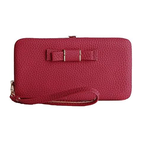 Women Bowknot Wallet Large Long Purse Phone Card Holder Clutch Capacity Pocket Cover