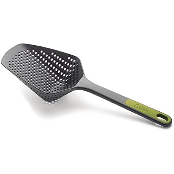 Joseph Joseph Scoop Plus durszlak, łyżka do odcedzania/oczyszczania, nabieranie, odcedzanie i podawanie, odporność na temperaturę do 200°C (392°F), możliwość mycia w zmywarce, zielony, duży