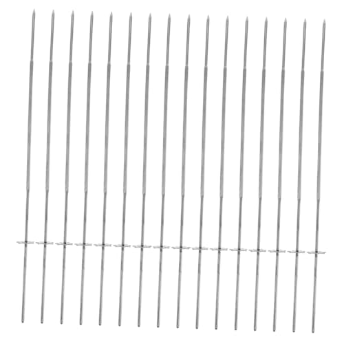 UKCOCO 20 Piezas Brochetas Inoxidable con Mecanismo de Pinchos Planos para Barbacoa Reutilizables con Rotación Automática para Carne Pollo y Verduras Exteriores