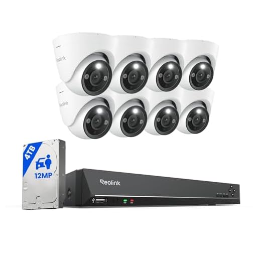 REOLINK 12MP PoE Security Camera System, 8pcs H.265 12MP Security Cameras Wired, Person Vehicle Pet Detection, Two-Way Talk, Spotlights Color Night Vision, 16CH NVR with 4TB HDD, RLK16-1200D8-A