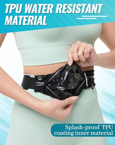 MOCOCITO Riñonera Running Cinturón para Correr Hombre Mujer Cinturón Running con Cierre Cremallera Riñonera Deportiva Impermeablepara Correr, Gimnasio, Viaje al Aire Libre (Negro) - imagen 5