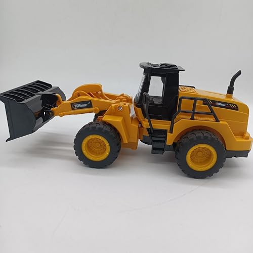 Top Race RC Front Loader Toy Truck - 8 Inch Remote Control Construction Vehicle for Kids - 5 Channel RC Loader Bulldozer - Fully Functional Sand Box Truck - Ideal for Kids 3+ with Controller Included