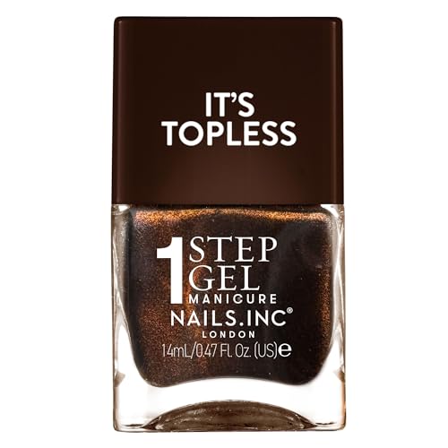 Nails Inc It's Topless Gel-Like Nail Polish, 4-in-1 Base Coat, Treatment, Colour & Top Coat, Long Lasting, Strong, Chip Free Nails, Glossy Salon Quality Manicure, Air Dry Nail Polish, Zoe, 14 ML