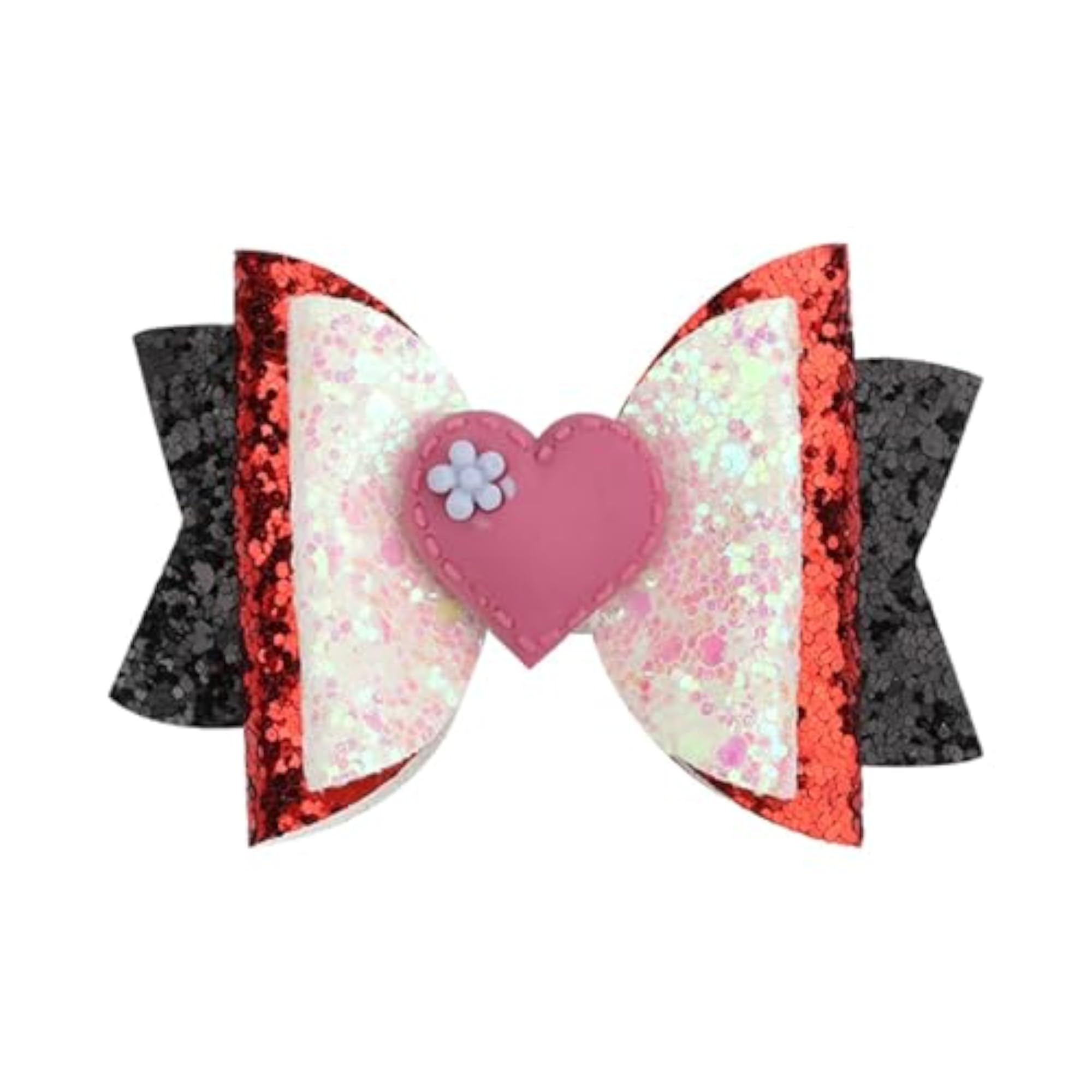 Glitter Bow Hair Clip for Valentine's Day