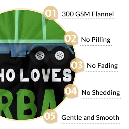 Mercuryelf Garbage Truck Blanket Gift - 30x40 Inches Funny Throw Blankets for Kids - Black Soft, Fuzzy & Warm Throws for Lap, Crib