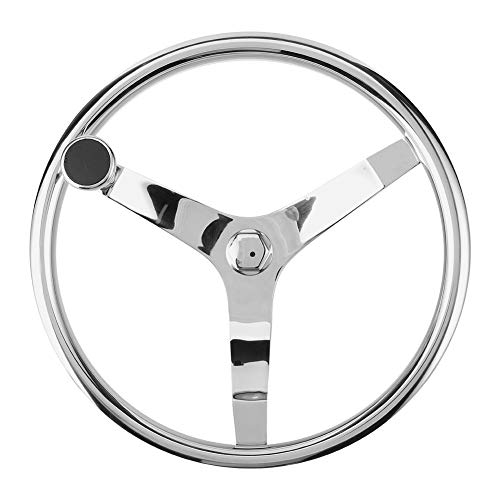 STAINLESS STEEL BOAT STEERING WHEEL MARINE 3-SPOKE SHIP STEERING WHEEL 13-1 2 SPORT STEERING WHEEL KNOB STAINLESS STEEL COVER 3 4 ī ī Ʈ  Ʈ