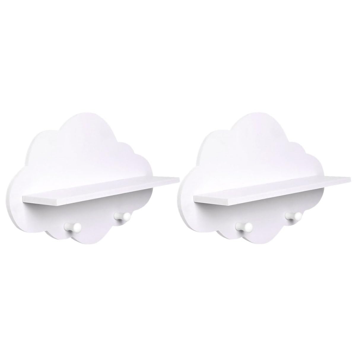 Étagère cuisine en bois blanc nuage rangement mural de salle de bain sans trou