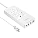 NTONPOWER Smart Power Strip Surge Protector Upgraded with 6 Outlets and 5 Heavy Duty USB Ports Total USB Output 8A 40W Electricity Saving for Home Theatre Appliance ETL Listed