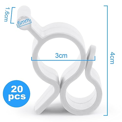 URAQT RV Awning Hooks, 20 PCS RV Awning Accessory Hangers, Camping Awning Hook, Piping Rail Accessories for Motorhome, Caravan, Christmas Party, Camping Tent, Indoor and Outdoor Decoration (B-White)