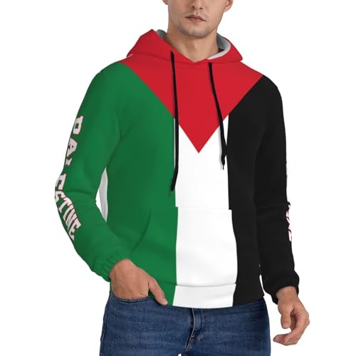 Palestine Flag Palestinian Patriotic Men Hoodies Sweatshirt Drawstring Pullover Outerwear Pride Hood3