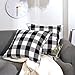 Farmhouse Decor Pillow Covers, Black and White Buffalo Checkers Plaids Cotton Throw Pillow Covers, Soft Cushion Cover Decorative Pillowcase for Bed/Sofa/Chair/Couch, 18"x18"(45cm), Set of 2