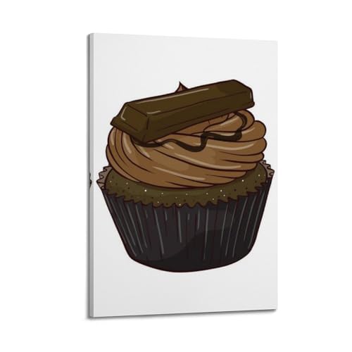 Poster cupcake chocolat moderne WIZIGM toile imprimée 20x30 tableau cadre