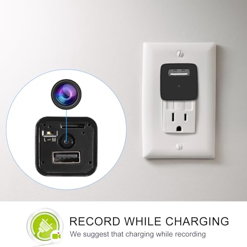 Security Camera Hidden Camera Charger 1080P Indoor Secret Cameras-NO WIFI | Mini Spy Camera with EU to UK Adapter Small Nanny Cameras with Motion Detection Loop Recording for Indoor Surveillance - Image 6