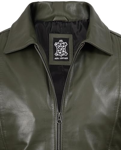 Image of fjackets Men's Real Lambskin Leather Jacket - Shirt-Collar Moto Biker Style Year-Round Wear