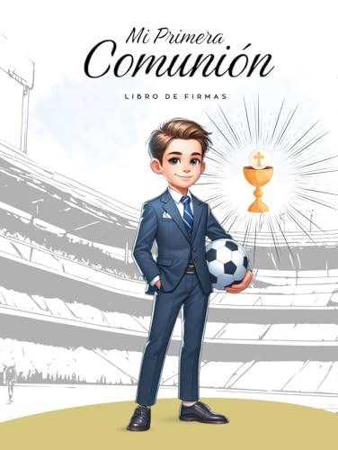 Imagen de “Mi Primera Comunión” Libro de Firmas Comunión Niño Fútbol para Mensajes de Invitados