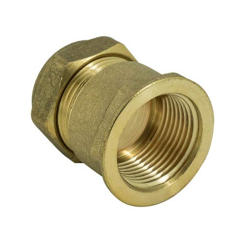 15mm x 1/4" Female Straight Coupler Brass Compression Straight