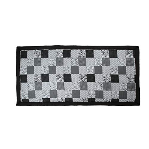 Image of CRAFT OF INDIA - Foldable korai Grass chatai 3X6 ft, Black Cotton with 15MM Soft Foam Hand Made