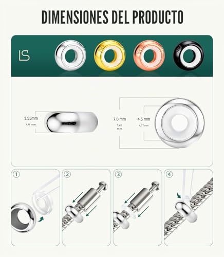 Abalorios clip charms con silicona de goma resistente tope para pulseras 5