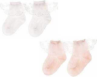 [Baby koi] ベビー ソックス靴下女の子 新生児綿2足セット滑り止め付きレースかわいい七五三出産準備贈り物