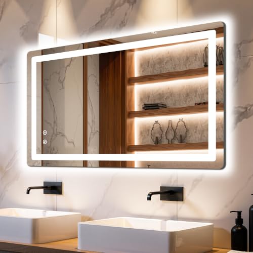 Delma 24x40 LED Bathroom Vanity Mirror with Lights, Anti-Fog, Dimmable