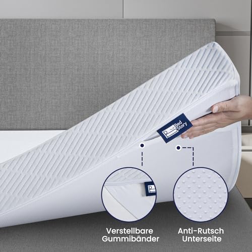 BedStory Żelowy materac nawierzchniowy, 160 x 200 cm, wysokość 10 cm, z pianki żelowej z pamięcią kształtu, H3 i H4, z oddychającym pokrowcem, do przyczepy kempingowej, łóżka kontynentalnego