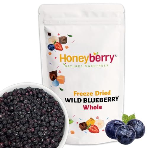 Arándanos Silvestres Liofilizados Enteros 50g - Fruta Liofilizada sin Azúcar - Arándanos Azules Deshidratados - Frutos del Bosque Liofilizados - Para Repostería, Snack, Muesli, Decoración y Postres
