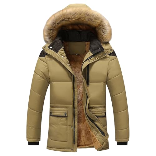 Parka d'hiver pour homme haut de gamme doublée Sherpa avec finitions soignées