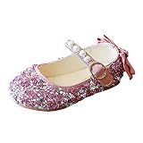 Generic Kinderschuhe 20 MäDchen Prinzessin Schuhe Abendschuhe Glitzer Hochzeitsschuhe Sandalen Sommer Mary Jane Halbschuhe Cosplay Schuhe mit Bowknot Einzelne Schuhe Karneval Uniformschuhe