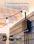 Meross Prise intelligente extérieure, sortie Wi-Fi extérieure avec 3 Sockets indépendants compatibles avec Apple Homekit, Alexa, Google Home et SmartThings, Voix & Télécommande, minuterie, 2.4 GHz seulement