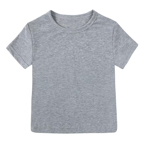 Image of Kids Tales Little Boys Girls Solid Color Short Sleeve Pullover T-Shirt