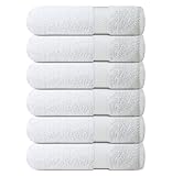 Infinitee Xclusives Premium White Hand Towels 6 Pack, 16x28 Inches, Hotel and Spa Quality, Highly Ab