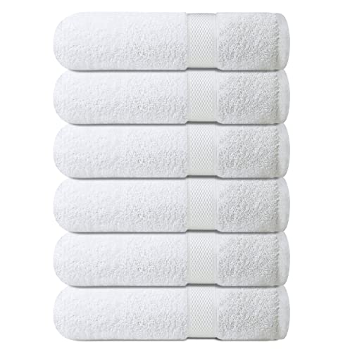 Infinitee Xclusives Premium White Hand Towels 6 Pack, 16X28 Inches, Hotel And Spa Quality, Highly Absorbent And Super Soft Hand Towels For Bathroom #TOP27