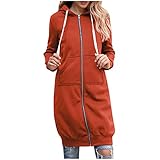 Lange Zip Hoodie Jacke mit Front-Taschen und Kapuze wie bei einem typischen Kapuzenpullover. Die schlichte Silhouette ist lässig schick und nie veraltet.