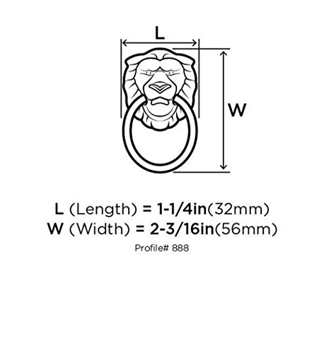 Amerock Traditional Classics Lion Head Ring Pulls - Antiqued Brass #TOP7