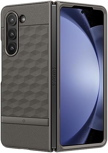 CASEOLOGY by Spigen Parallax Back Cover Case Compatible with Samsung Galaxy Z Fold 5 [Air Space Technology Protection] Dual Protection Case for Samsung Z Fold 5 5G (TPU and PC | Ash Gray)