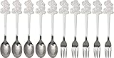 Mickey Mouse Stainless Steel Spoon and Fork Set of 10 / Standing Mickey