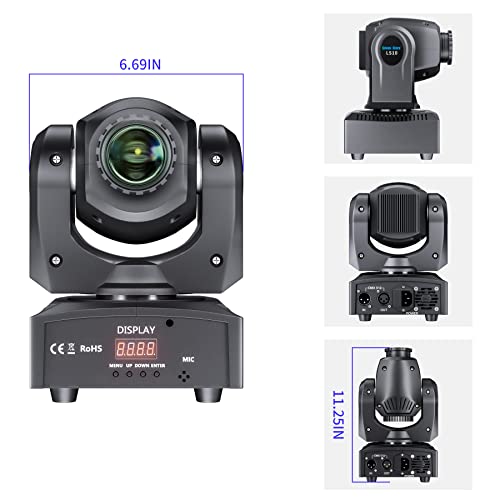 Stage Lights Moving Head Lights, Seven Stars 35W Led Spotlights Dmx 512 With Sound Activated Equipment, 7 Gobos 9/11 Channel Light For Wedding Dj Party Stage Lighting (1 Pack) #TOP5