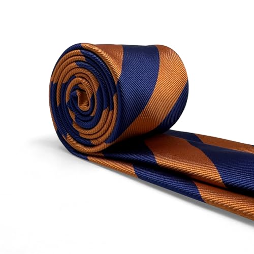 S&W SHLAX&WING Necktie for Men Striped Ties Green Yellow Blue for Business Suits