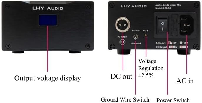LHY Audio Linear Power Supply: 12V 50W Ultra Low Noise Regulated PSU for DAC Preamp Amplifier CLC Filter MOSFET Stabilization Home HiFi Audio System Audiophile Use (LPS50)