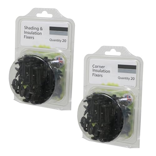 Spares2go Greenhouse Insulation Fixers Kit Corner + Frame Shading Bubble Wrap PVC Plastic Clips (Pack of 40)