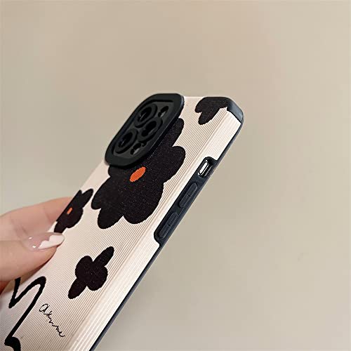 Fashion Cute Flower Painting Phone Case Compatible With Iphone 12 Pro Max Cases Soft Silicone Shockproof Protection Cover For Apple Iphone 12 Pro Max - White #TOP4