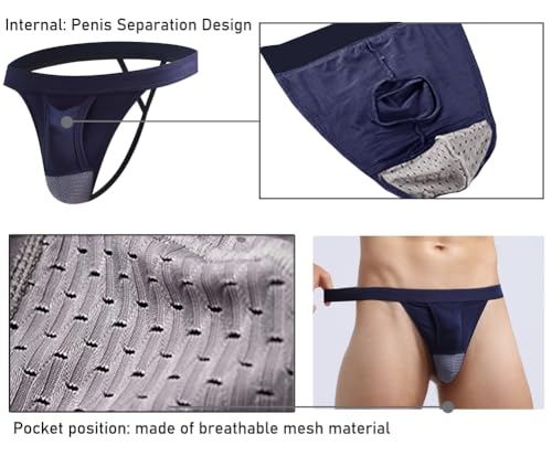 Mens Functional Thong Separate T-Back Sexy High Stretch G-String Soft Under Panties for Men3