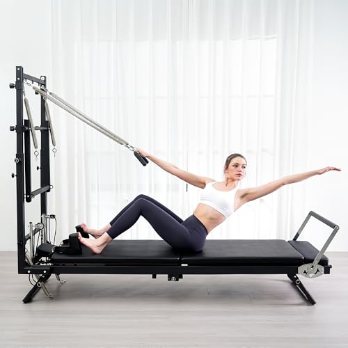 Cofiyard Pilates Reformer, 92" Reformer Pilates Machine with Tower, Adjustable Pilates Equipment for Home Workout, Includes Pilates Tower, Jumpboard