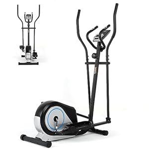 Magnetischer Ellipsentrainer, Crosstrainer für Zuhause mit 8 Widerstandsstufen, LCD-Bildschirm, Einteilige elektrolytische Kurbel, Magnetisches Schwungrad